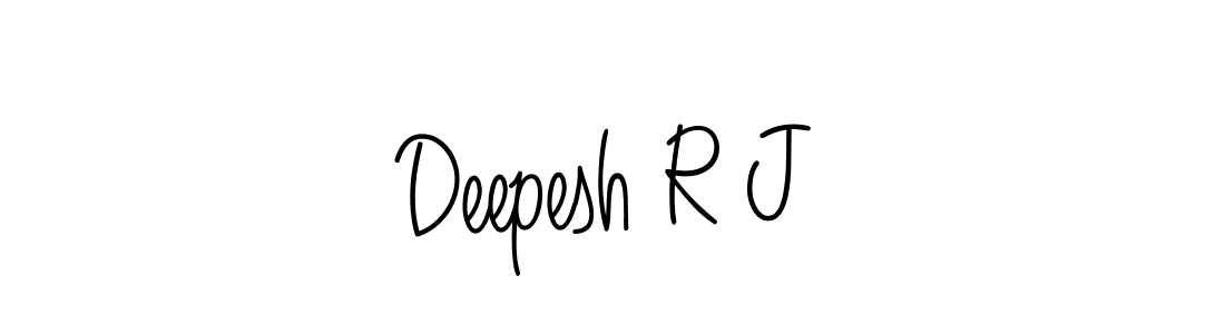 Make a beautiful signature design for name Deepesh R J. With this signature (Angelique-Rose-font-FFP) style, you can create a handwritten signature for free. Deepesh R J signature style 5 images and pictures png