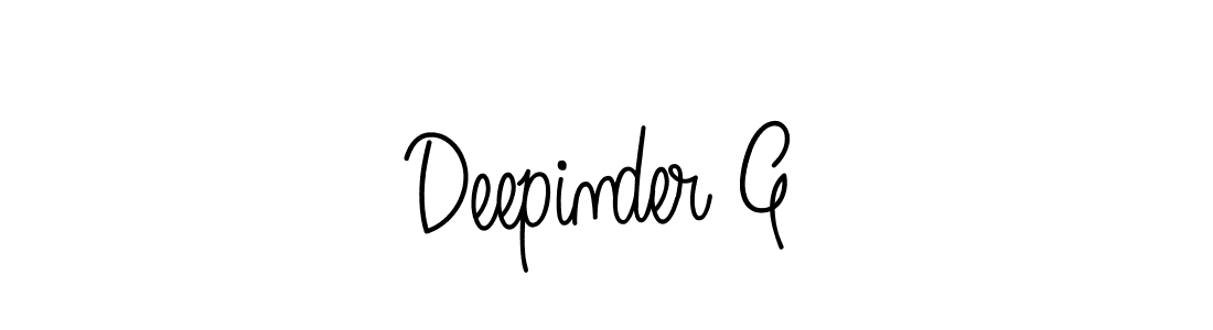 Make a beautiful signature design for name Deepinder G. With this signature (Angelique-Rose-font-FFP) style, you can create a handwritten signature for free. Deepinder G signature style 5 images and pictures png