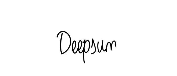 Make a beautiful signature design for name Deepsun. With this signature (Angelique-Rose-font-FFP) style, you can create a handwritten signature for free. Deepsun signature style 5 images and pictures png