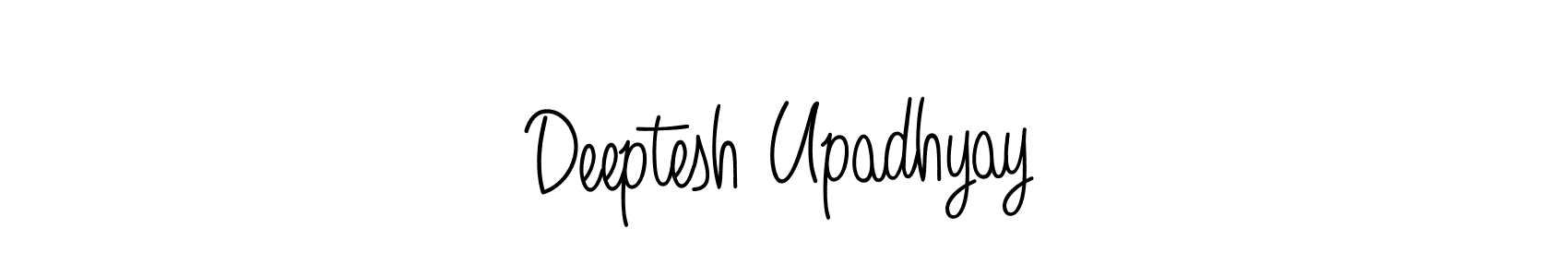 The best way (Angelique-Rose-font-FFP) to make a short signature is to pick only two or three words in your name. The name Deeptesh Upadhyay include a total of six letters. For converting this name. Deeptesh Upadhyay signature style 5 images and pictures png