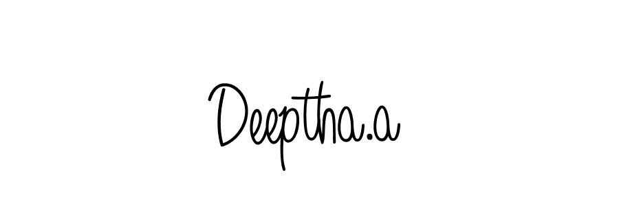 Make a beautiful signature design for name Deeptha.a. With this signature (Angelique-Rose-font-FFP) style, you can create a handwritten signature for free. Deeptha.a signature style 5 images and pictures png