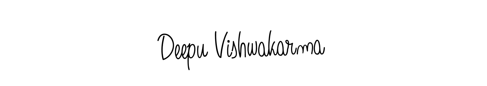 Design your own signature with our free online signature maker. With this signature software, you can create a handwritten (Angelique-Rose-font-FFP) signature for name Deepu Vishwakarma. Deepu Vishwakarma signature style 5 images and pictures png
