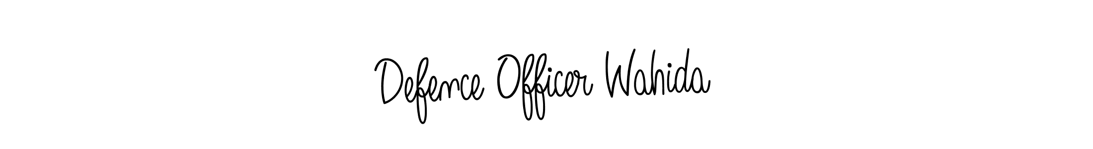 Use a signature maker to create a handwritten signature online. With this signature software, you can design (Angelique-Rose-font-FFP) your own signature for name Defence Officer Wahida. Defence Officer Wahida signature style 5 images and pictures png