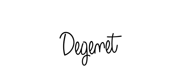 Use a signature maker to create a handwritten signature online. With this signature software, you can design (Angelique-Rose-font-FFP) your own signature for name Degenet. Degenet signature style 5 images and pictures png