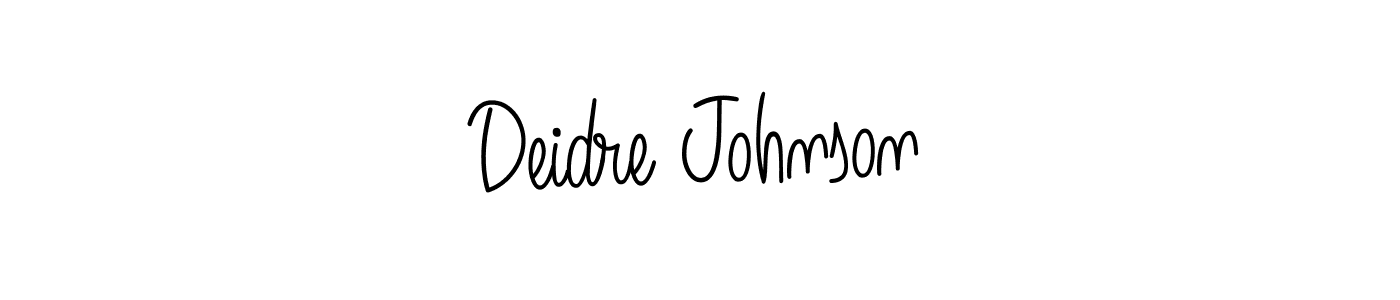 Make a beautiful signature design for name Deidre Johnson. With this signature (Angelique-Rose-font-FFP) style, you can create a handwritten signature for free. Deidre Johnson signature style 5 images and pictures png