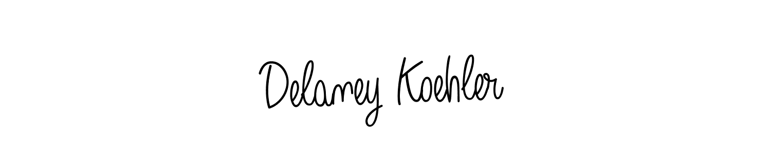 Use a signature maker to create a handwritten signature online. With this signature software, you can design (Angelique-Rose-font-FFP) your own signature for name Delaney Koehler. Delaney Koehler signature style 5 images and pictures png