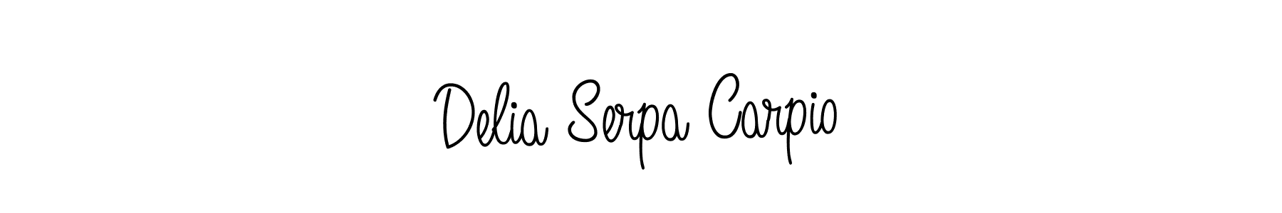 Delia Serpa Carpio stylish signature style. Best Handwritten Sign (Angelique-Rose-font-FFP) for my name. Handwritten Signature Collection Ideas for my name Delia Serpa Carpio. Delia Serpa Carpio signature style 5 images and pictures png