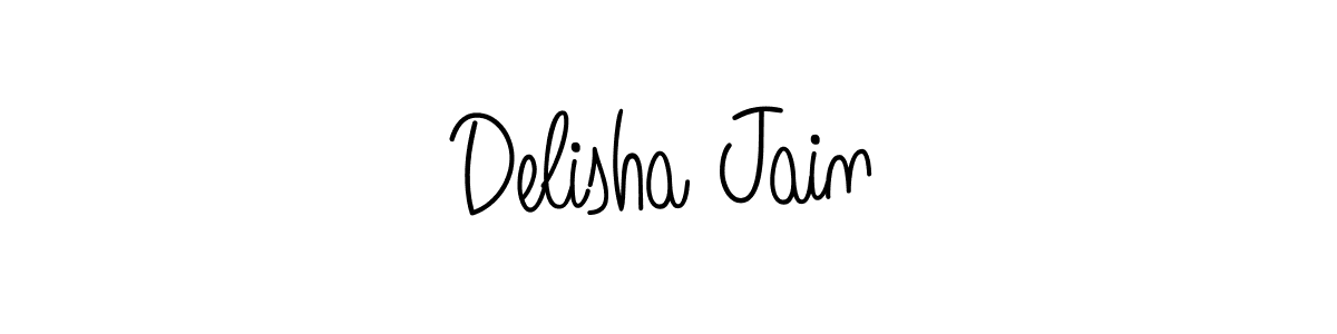 The best way (Angelique-Rose-font-FFP) to make a short signature is to pick only two or three words in your name. The name Delisha Jain include a total of six letters. For converting this name. Delisha Jain signature style 5 images and pictures png