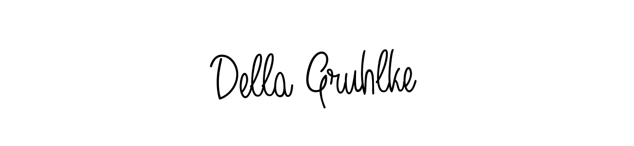The best way (Angelique-Rose-font-FFP) to make a short signature is to pick only two or three words in your name. The name Della Gruhlke include a total of six letters. For converting this name. Della Gruhlke signature style 5 images and pictures png