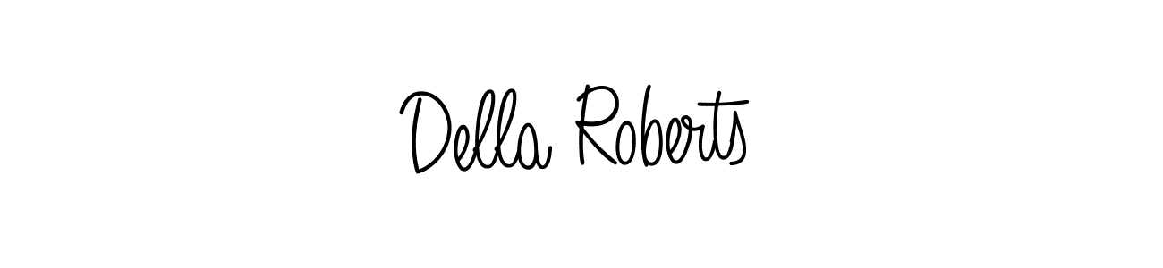 Make a beautiful signature design for name Della Roberts. With this signature (Angelique-Rose-font-FFP) style, you can create a handwritten signature for free. Della Roberts signature style 5 images and pictures png