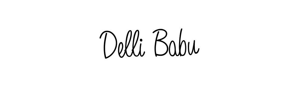 Make a beautiful signature design for name Delli Babu. With this signature (Angelique-Rose-font-FFP) style, you can create a handwritten signature for free. Delli Babu signature style 5 images and pictures png