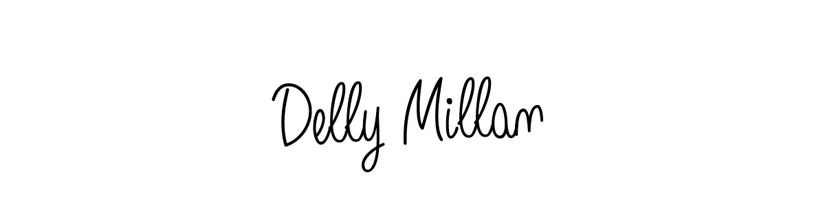 You should practise on your own different ways (Angelique-Rose-font-FFP) to write your name (Delly Millan) in signature. don't let someone else do it for you. Delly Millan signature style 5 images and pictures png