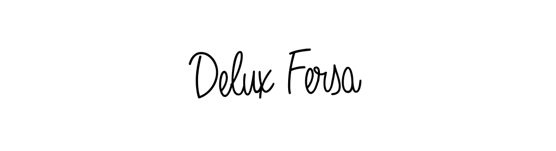 You should practise on your own different ways (Angelique-Rose-font-FFP) to write your name (Delux Fersa) in signature. don't let someone else do it for you. Delux Fersa signature style 5 images and pictures png