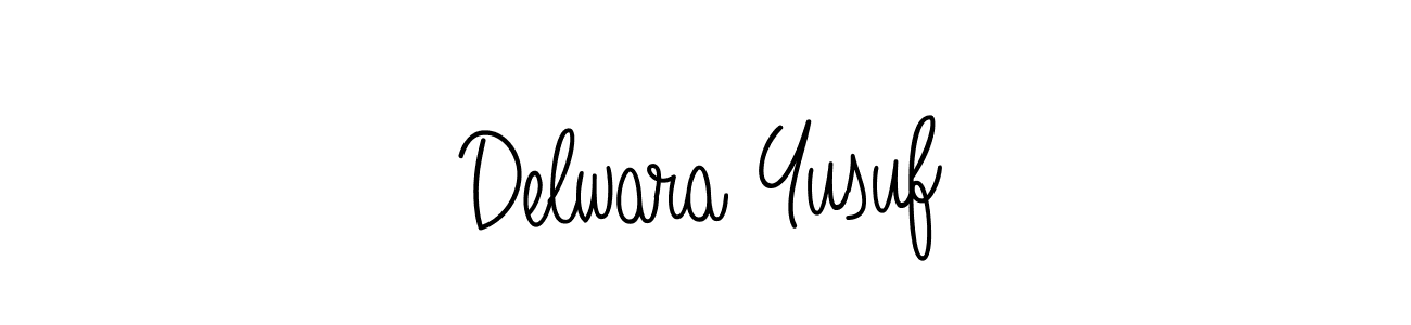 Make a beautiful signature design for name Delwara Yusuf. With this signature (Angelique-Rose-font-FFP) style, you can create a handwritten signature for free. Delwara Yusuf signature style 5 images and pictures png