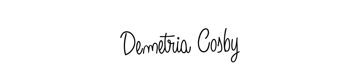 Make a beautiful signature design for name Demetria Cosby. With this signature (Angelique-Rose-font-FFP) style, you can create a handwritten signature for free. Demetria Cosby signature style 5 images and pictures png