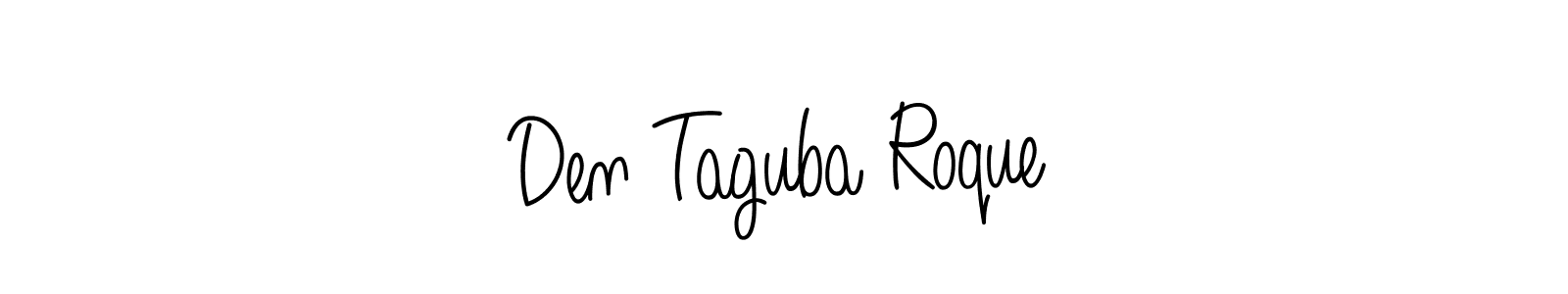 Design your own signature with our free online signature maker. With this signature software, you can create a handwritten (Angelique-Rose-font-FFP) signature for name Den Taguba Roque. Den Taguba Roque signature style 5 images and pictures png