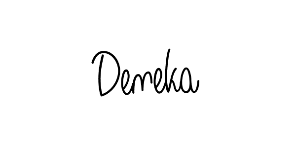 Use a signature maker to create a handwritten signature online. With this signature software, you can design (Angelique-Rose-font-FFP) your own signature for name Deneka. Deneka signature style 5 images and pictures png