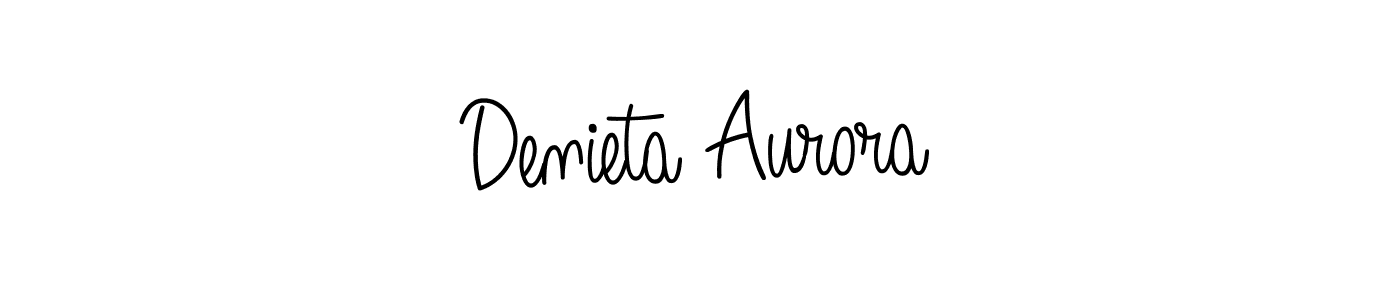 Use a signature maker to create a handwritten signature online. With this signature software, you can design (Angelique-Rose-font-FFP) your own signature for name Denieta Aurora. Denieta Aurora signature style 5 images and pictures png