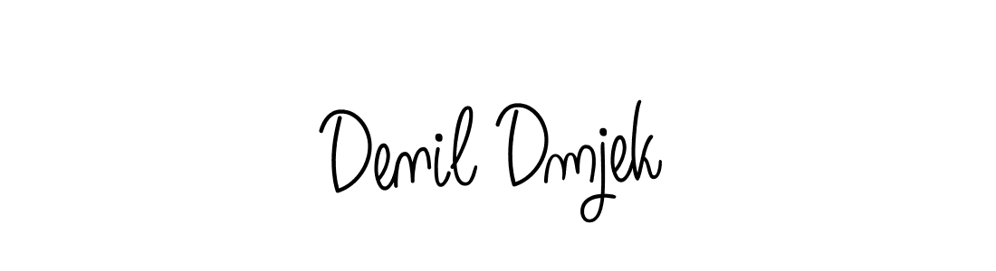 Make a beautiful signature design for name Denil Dmjek. With this signature (Angelique-Rose-font-FFP) style, you can create a handwritten signature for free. Denil Dmjek signature style 5 images and pictures png