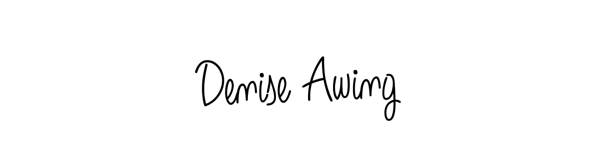 Use a signature maker to create a handwritten signature online. With this signature software, you can design (Angelique-Rose-font-FFP) your own signature for name Denise Awing. Denise Awing signature style 5 images and pictures png