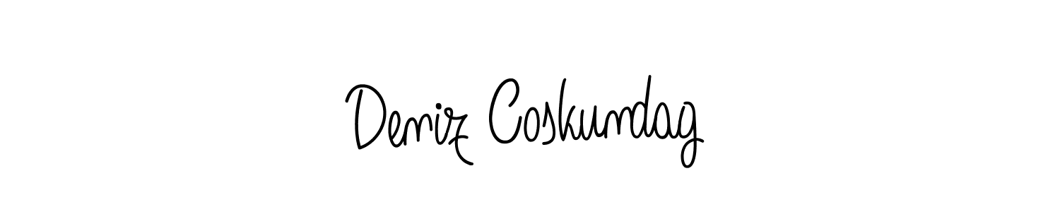 You should practise on your own different ways (Angelique-Rose-font-FFP) to write your name (Deniz Coskundag) in signature. don't let someone else do it for you. Deniz Coskundag signature style 5 images and pictures png