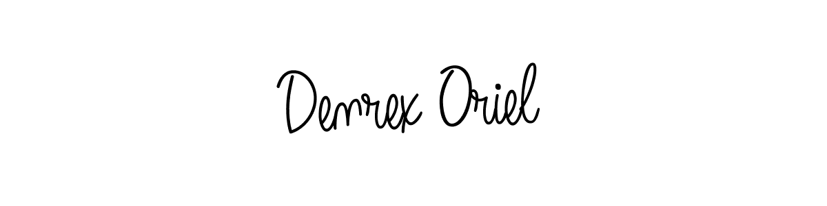 You should practise on your own different ways (Angelique-Rose-font-FFP) to write your name (Denrex Oriel) in signature. don't let someone else do it for you. Denrex Oriel signature style 5 images and pictures png