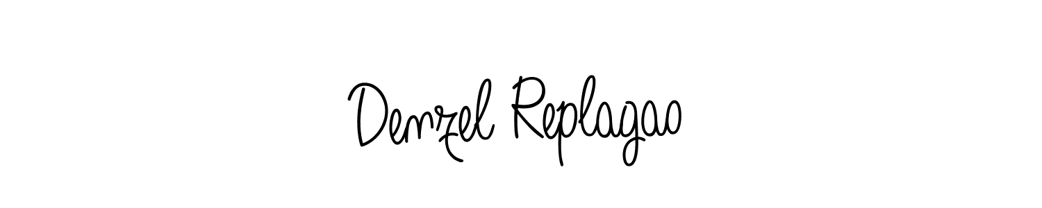 Denzel Replagao stylish signature style. Best Handwritten Sign (Angelique-Rose-font-FFP) for my name. Handwritten Signature Collection Ideas for my name Denzel Replagao. Denzel Replagao signature style 5 images and pictures png