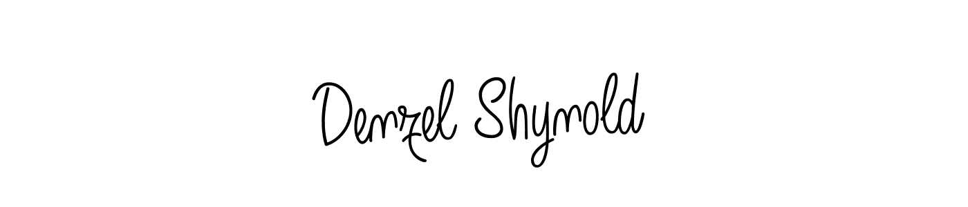 You should practise on your own different ways (Angelique-Rose-font-FFP) to write your name (Denzel Shynold) in signature. don't let someone else do it for you. Denzel Shynold signature style 5 images and pictures png