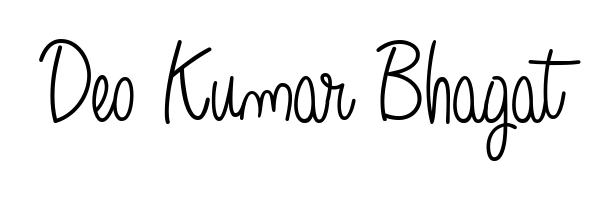 Designed for modern professionals: Deo Kumar Bhagat name signature crafted with Angelique-Rose-font-FFP script. Ready for digital PDF workflows. Deo Kumar Bhagat signature style 5 images and pictures png