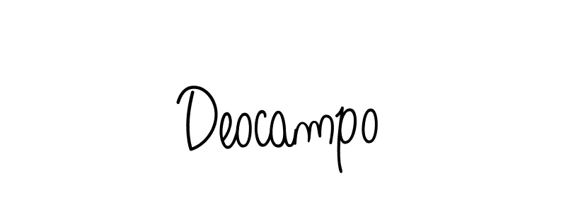 Make a beautiful signature design for name Deocampo. With this signature (Angelique-Rose-font-FFP) style, you can create a handwritten signature for free. Deocampo signature style 5 images and pictures png