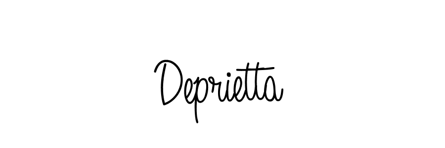 Make a beautiful signature design for name Deprietta. With this signature (Angelique-Rose-font-FFP) style, you can create a handwritten signature for free. Deprietta signature style 5 images and pictures png