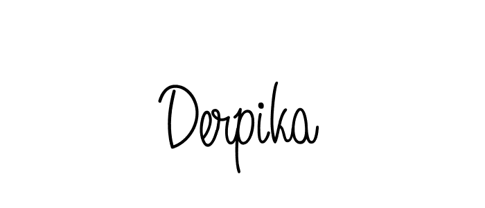 Make a beautiful signature design for name Derpika. With this signature (Angelique-Rose-font-FFP) style, you can create a handwritten signature for free. Derpika signature style 5 images and pictures png