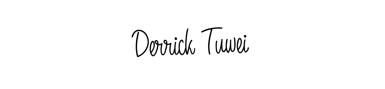 Derrick Tuwei stylish signature style. Best Handwritten Sign (Angelique-Rose-font-FFP) for my name. Handwritten Signature Collection Ideas for my name Derrick Tuwei. Derrick Tuwei signature style 5 images and pictures png