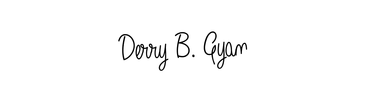 The best way (Angelique-Rose-font-FFP) to make a short signature is to pick only two or three words in your name. The name Derry B. Gyan include a total of six letters. For converting this name. Derry B. Gyan signature style 5 images and pictures png