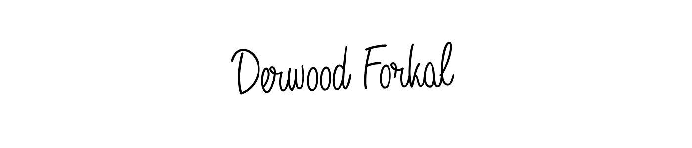 Use a signature maker to create a handwritten signature online. With this signature software, you can design (Angelique-Rose-font-FFP) your own signature for name Derwood Forkal. Derwood Forkal signature style 5 images and pictures png