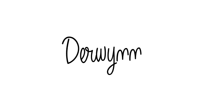 Make a beautiful signature design for name Derwynn. With this signature (Angelique-Rose-font-FFP) style, you can create a handwritten signature for free. Derwynn signature style 5 images and pictures png