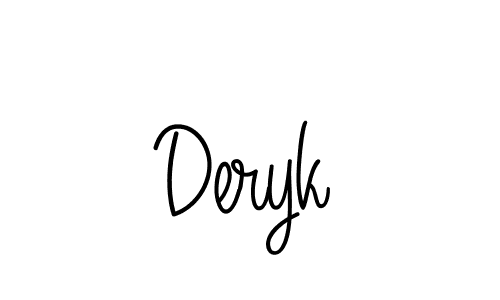 Use a signature maker to create a handwritten signature online. With this signature software, you can design (Angelique-Rose-font-FFP) your own signature for name Deryk. Deryk signature style 5 images and pictures png