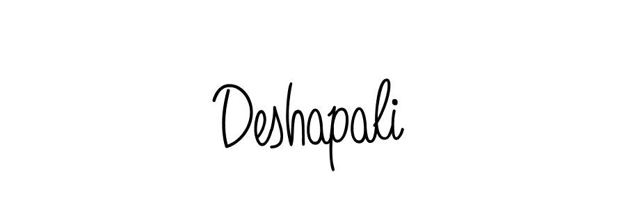 Use a signature maker to create a handwritten signature online. With this signature software, you can design (Angelique-Rose-font-FFP) your own signature for name Deshapali. Deshapali signature style 5 images and pictures png