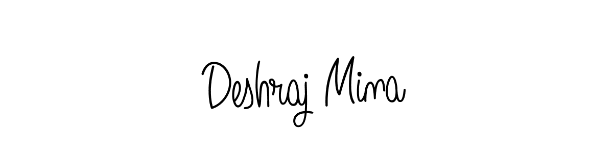You should practise on your own different ways (Angelique-Rose-font-FFP) to write your name (Deshraj Mina) in signature. don't let someone else do it for you. Deshraj Mina signature style 5 images and pictures png