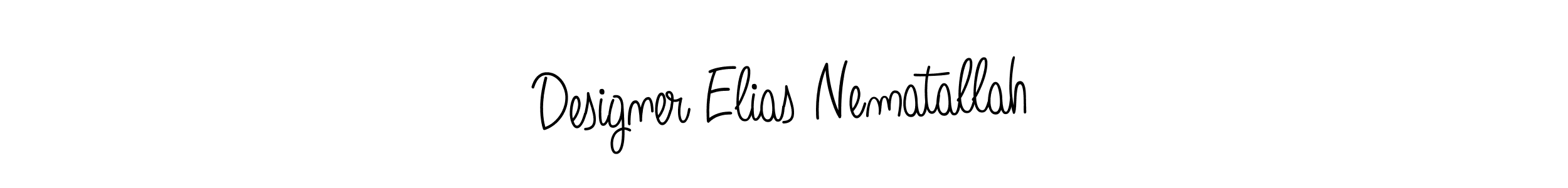 You should practise on your own different ways (Angelique-Rose-font-FFP) to write your name (Designer Elias Nematallah) in signature. don't let someone else do it for you. Designer Elias Nematallah signature style 5 images and pictures png