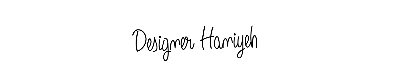 Also we have Designer Haniyeh name is the best signature style. Create professional handwritten signature collection using Angelique-Rose-font-FFP autograph style. Designer Haniyeh signature style 5 images and pictures png