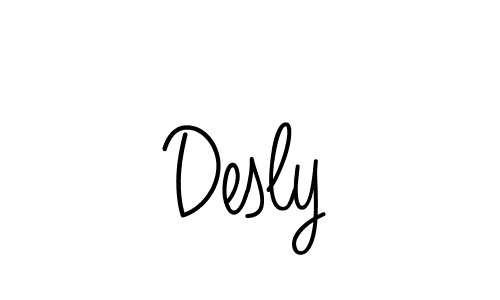 How to make Desly name signature. Use Angelique-Rose-font-FFP style for creating short signs online. This is the latest handwritten sign. Desly signature style 5 images and pictures png