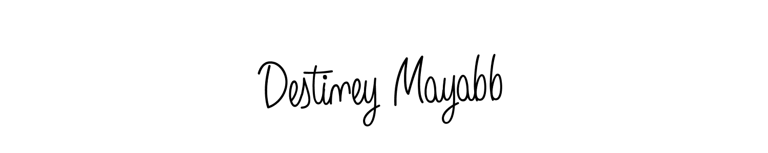 How to make Destiney Mayabb name signature. Use Angelique-Rose-font-FFP style for creating short signs online. This is the latest handwritten sign. Destiney Mayabb signature style 5 images and pictures png