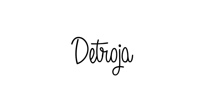 Design your own signature with our free online signature maker. With this signature software, you can create a handwritten (Angelique-Rose-font-FFP) signature for name Detroja. Detroja signature style 5 images and pictures png