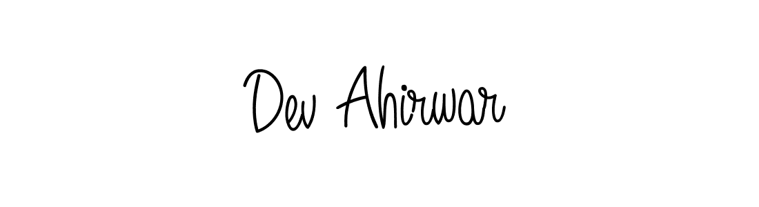 Use a signature maker to create a handwritten signature online. With this signature software, you can design (Angelique-Rose-font-FFP) your own signature for name Dev Ahirwar. Dev Ahirwar signature style 5 images and pictures png