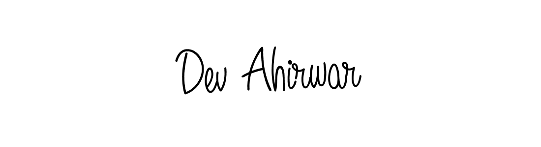 Use a signature maker to create a handwritten signature online. With this signature software, you can design (Angelique-Rose-font-FFP) your own signature for name Dev Ahirwar. Dev Ahirwar signature style 5 images and pictures png