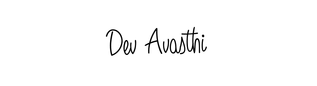 Create a beautiful signature design for name Dev Avasthi. With this signature (Angelique-Rose-font-FFP) fonts, you can make a handwritten signature for free. Dev Avasthi signature style 5 images and pictures png