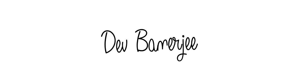 You should practise on your own different ways (Angelique-Rose-font-FFP) to write your name (Dev Banerjee) in signature. don't let someone else do it for you. Dev Banerjee signature style 5 images and pictures png