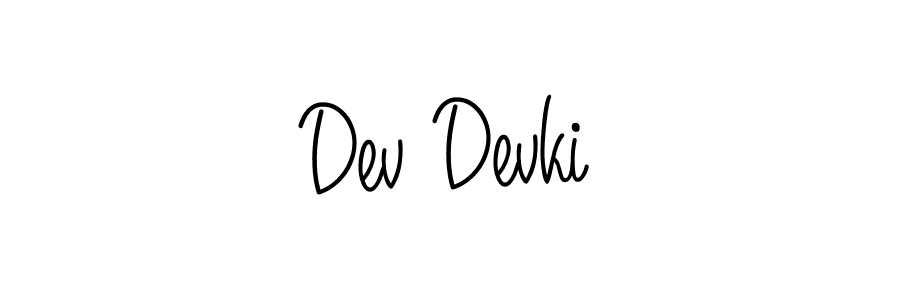 Use a signature maker to create a handwritten signature online. With this signature software, you can design (Angelique-Rose-font-FFP) your own signature for name Dev Devki. Dev Devki signature style 5 images and pictures png