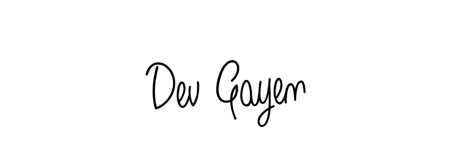 Also we have Dev Gayen name is the best signature style. Create professional handwritten signature collection using Angelique-Rose-font-FFP autograph style. Dev Gayen signature style 5 images and pictures png